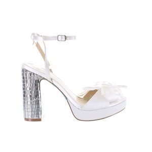 Betsey Johnson White and Silver Heels